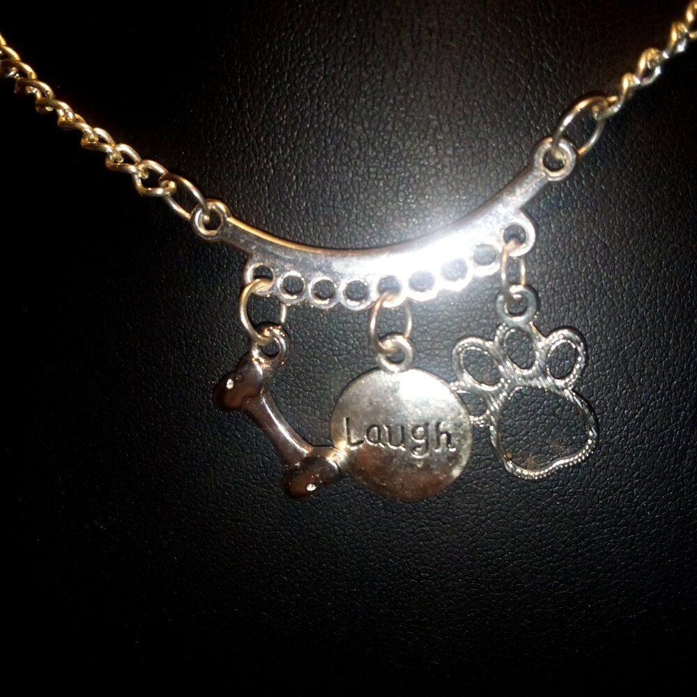 Necklace with charm's, doggy's, Silver